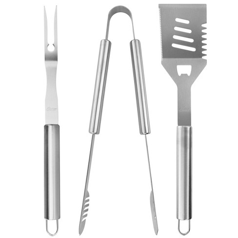 Mountain Grillers - BBQ Tools Grill Set - 3-Pack Grilling Utensils Durable  Stainless Steel Grill Accessories Featuring Lockable Tongs, Spatula with