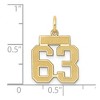 Black Bow Jewelry 14k Yellow Gold, Jersey Collection, Small Number 63 Pendant - 4 of 4