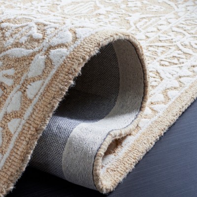 Ivory Floral Hand-Tufted Wool Area Rug 3x5