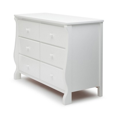 White Double Nursery Dresser with Interlocking Drawers