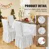 VEVOR Stretch Spandex Folding Chair Covers, Universal Fitted Chair Cover with Skirt, Removable Washable Protective Slipcovers, (4 PCS White) - 3 of 4