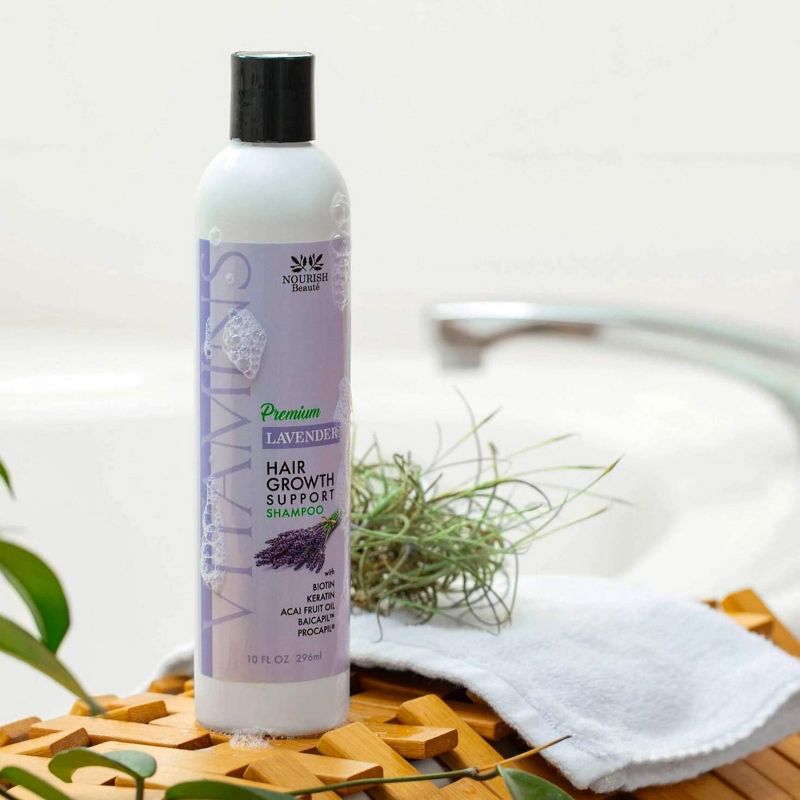 Nourish Beauté Premium Vitamins Hair Growth Support Shampoo Lavender Scent 10 oz. 200-1155-0001 1 Each, 5 of 7