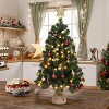 VINGLI 3ft Pre-lit Tabletop Artificial Christmas Tree, 150 Tips, Battery Operated for Indoor Holiday Decor - 2 of 4