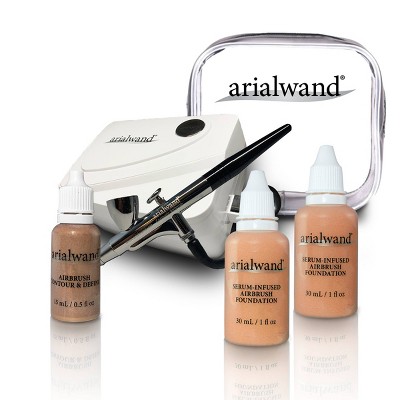 Arialwand Airbrush Kit with Serum Infused Foundation Tan - 1 fl oz