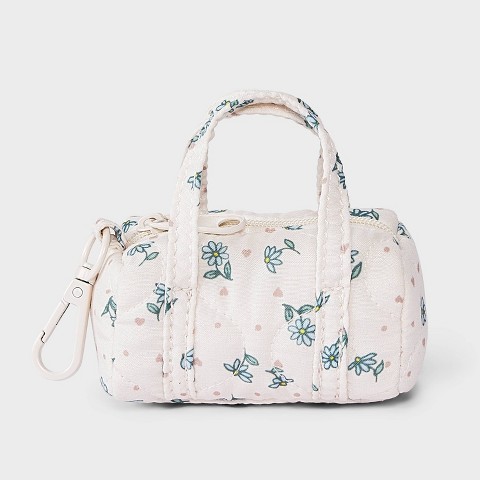 Брелоки Art Class Girls' Floral Mini Duffle Bag Charm - art class™ Cream/Blue