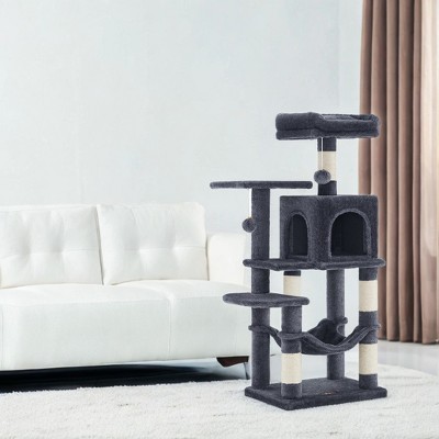 44.1' Cat Tree Tower for Indoor Cats ,Multi-Level Cat Condo Cat Furniture with Scratching Posts, Perches, Hammock, Cave