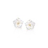 Ross-Simons Mother-Of-Pearl and .20 ct. t.w. White Topaz Flower Removable Drop Earrings With 18kt Gold Over Sterling - 4 of 4