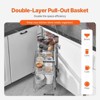 VEVOR 18"W Opening Blind Corner Pull Out Organizer, 2 Tier 4 Shelf Kitchen Cabinet Organizer, Magic Chrome Carbon Steel Storage Basket, Silver - 4 of 4