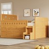 Full Size Wooden Platform Bed with LED Light, Storage Drawers & Ladder, Kids Bed - ModernLuxe - 3 of 4