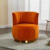 25.2'' Velvet Fabric 360° Swivel Barrel Accent Sofa Chair with High-Density Foam Cushion, Angled Armrests and Sturdy Base - 2 of 4