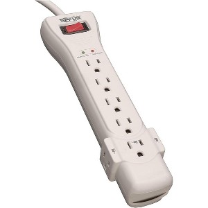 Tripp Lite 7 Outlet Surge Protector Power Strip, 7ft Cord, Right Angle Plug, 2160 Joules, & $75,000 INSURANCE (SUPER7) Ivory - 1 of 4