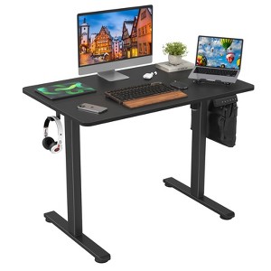Lirago Electric Adjustable Height Standing Desk with Splice Board-Home Office Desk for Healthy Work Lifestyle-Black - 1 of 4