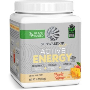 Sunwarrior Active Energy Pre-Workout Plus Hydration Powder, Sugar Free, Watermelon, Mango Lemonade, Peachy Mango, Strawberry Lemonade, 30 Servings - 1 of 4