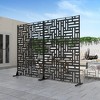 PexFix 72 in. x 47 in. Outdoor Metal Privacy Screen Garden Fence in Streets Pattern in Black - image 2 of 4