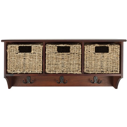 Finley Hanging 3 Basket Wall Rack - Cherry - Safavieh : Target