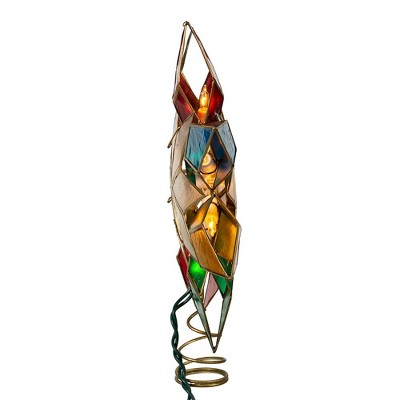 Multicolor Capiz Shell and Brass Stellular Christmas Tree Topper