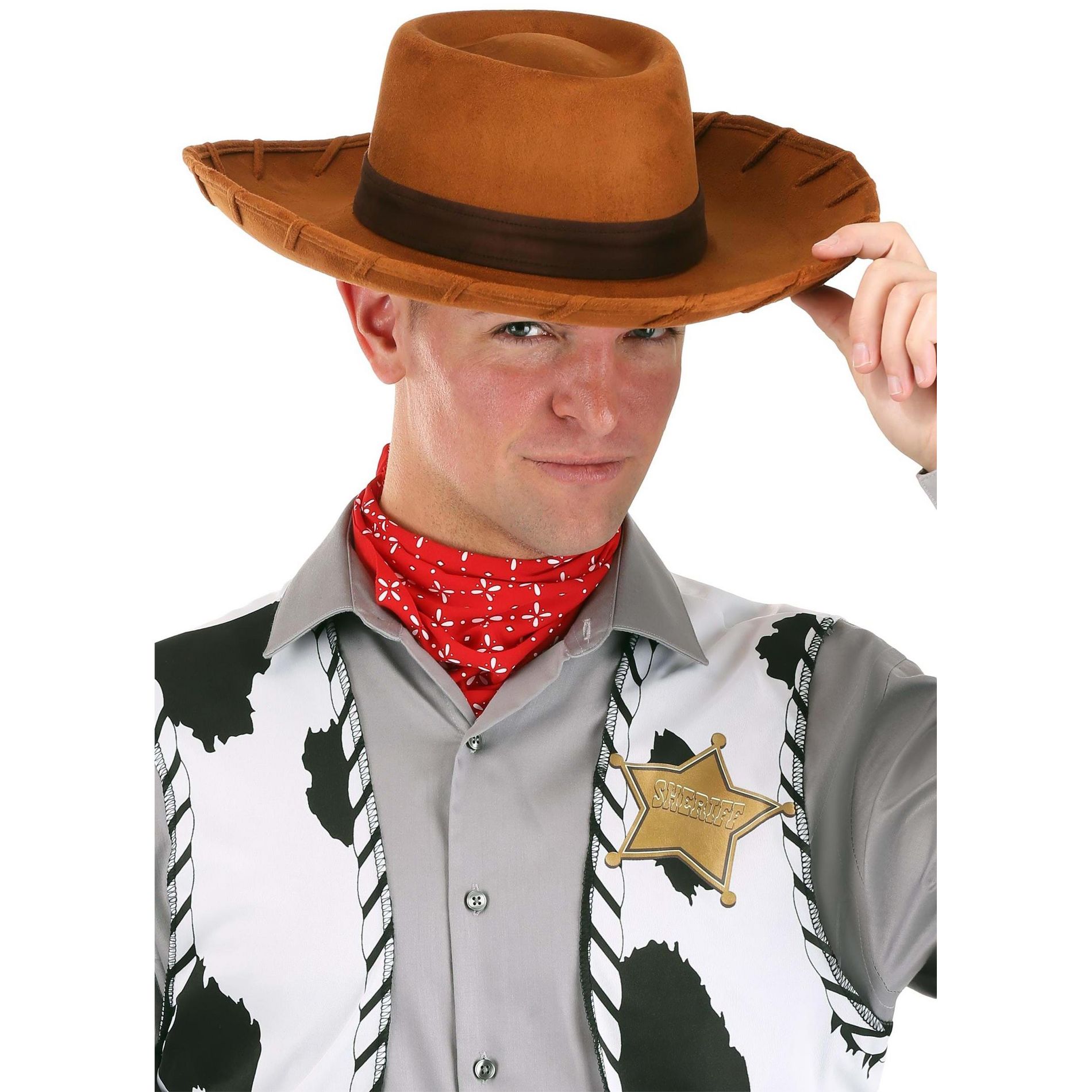 HalloweenCostumes.com One Size Fits Most   Disney Pixar Toy Story Woody Cowboy Adult Costume Hat, Brown/Brown