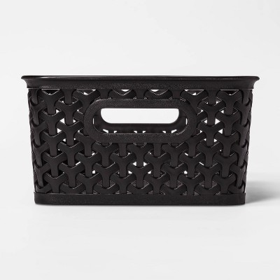 Navy Blue Peony Y-Weave Storage Basket, Large, Sold by at Home