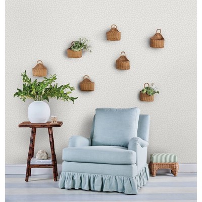 White and Taupe Botanical Self-Adhesive Wallpaper Roll