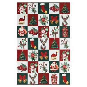 Coolmee Christmas Rugs for Bedroom,4x6 Xmas for Living Room,Holiday Decor Area Rugs for Kitchen Rug Non Slip Throw Carpet - 1 of 4