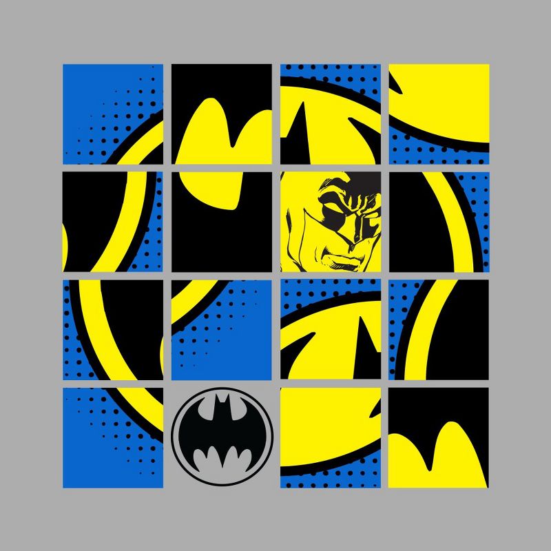 Batman Scrambled Classic Logo Youth Athletic Gray Graphic Tee, 2 of 3
