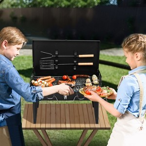 ROVSUN Portable Lightweight Charcoal Grill, Foldable Small Grill w/ Barbecue Tools, Stainless Steel Grilling Net, for Backyard - 1 of 4