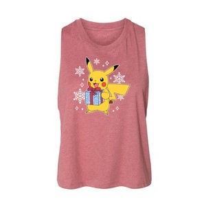 Women's Pokémon Pika Presents Graphic Racerback Tank - Heather Mauve - Small - 1 of 2