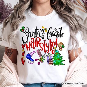 Santa’s Favorite Hairstylist T-Shirt, Festive Holiday Tee | OrnamentallyYou - 1 of 4