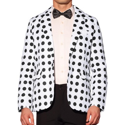 Lars Amadeus Men's Polka Dots Notch Lapel One Button Wedding Sports Coats