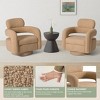 WestinTrends Alexandria Mid-Century Modern Faux Shearling Swivel Barrel Accent Chair - 4 of 4