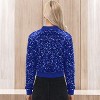 Anna-Kaci Women's Sequin Zip-Up Bomber Jacket with Ribbed Trim and Long Sleeves - 4 of 4