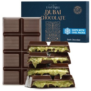 Eastanbul Premium Dubai Dark Chocolate Bar Pistachio, Viral Candy, Knafeh, 7oz - 1 of 4