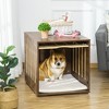Gulches Dog Crate End Table with Removable Door Panel, Dog Crate Bed with Foam Cushion, Safety Lock, Indoor Use for Small & Medium Dogs, Brown - 2 of 4