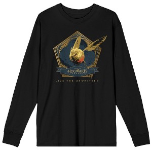 Hogwarts Legacy Bird Live The Unwritten Crew Neck Long Sleeve Men's Black Tee - 1 of 3