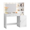 NicBex Makeup Vanity Desk with Mirror Dressing Table with Partitions with Cabinet Doors, 3 Level Dresser, 2 Large Drawer for Bedroom - 2 of 4
