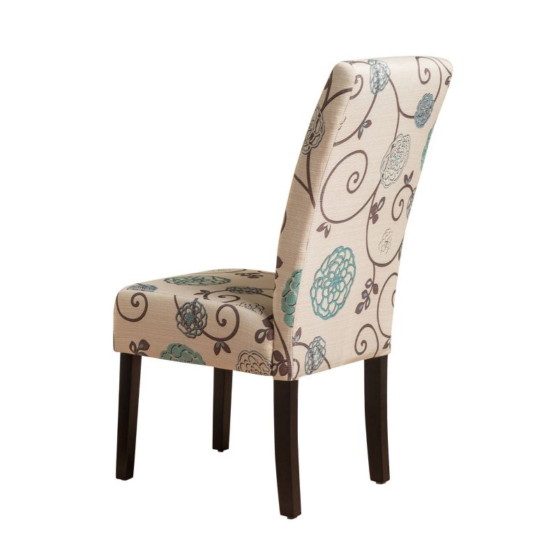 Set of 4 Pertica Contemporary Fabric Dining Chairs Light Beige with Blue Floral - Christopher Knight Home, 5 of 11