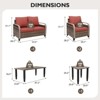 EAGLE PEAK Wicker Outdoor Patio Conversation Set, 2 Chairs, 2-Seat Loveseat, Coffee Table and Side Table, 5 Pieces - 3 of 4