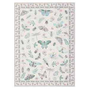 COZONY Washable Butterfly Pattern Runner Rug with Non-Slip Backing, Low Pile Stain Resistant Indoor Carpet for Kitchen and Hallway - 1 of 4