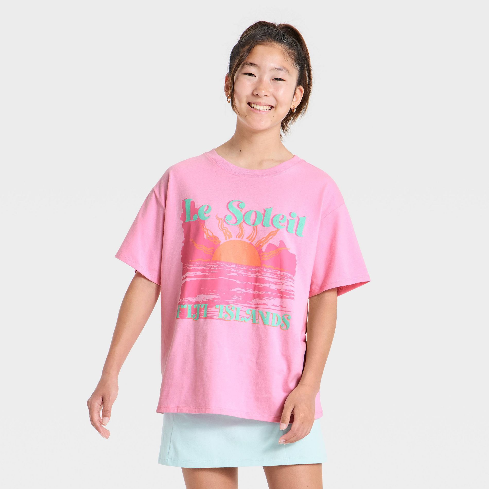 Girls’ Oversized Graphic T-Shirt - art class™