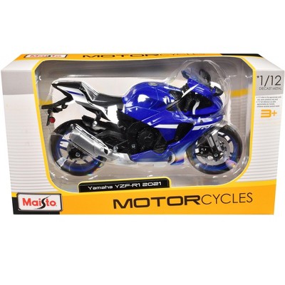 2021 Yamaha YZF-R1 Motorcycle Blue 1/12 Diecast Model by Maisto
