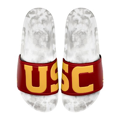 Ncaa Southern California Trojans Slydr Pro White Sandals - Red M9