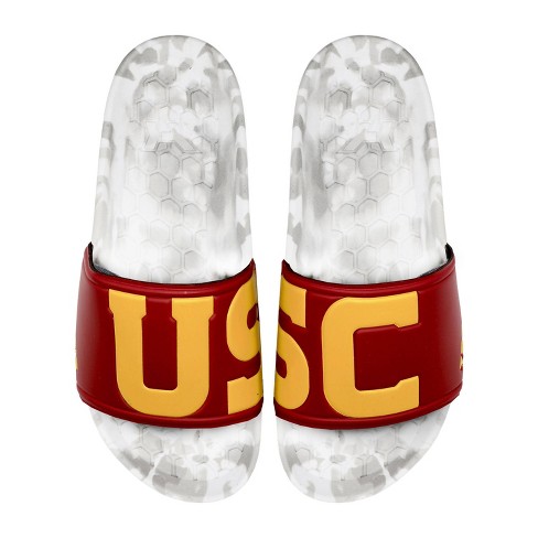 Ncaa Southern California Trojans Slydr Pro White Sandals - Red M10