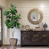Fiddle Leaf Fig Artificial Tree Faux Floor Plant with Black Planter Pot, Potted Fake Fiddle Leaf Fig Tree for Indoor Outdoor Home Office Decor - 3 of 4