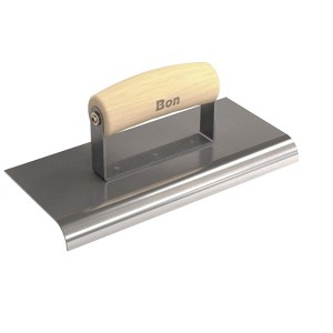 Bon Tool 12-456 Edger - Stainless Steel 9-inch X 4-inch - 3/4-inch Radius X 3/4-inch Lip Wood Handle - 1 of 2