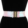 INSPIRE CHIC Women's Wide Waist Belts Interlock Buckles Sequins Decor Shinny Stretchy Belts 2 Pcs 60cm/23.62" - 4 of 4