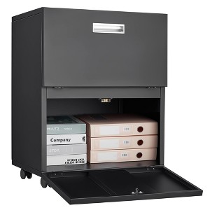 NicBex Mobile File Cabinet with Double Door,Office Cabinet with Metal Handles and Casters,Modern Cabinet,Filing Cabinets for Home Office - 1 of 4