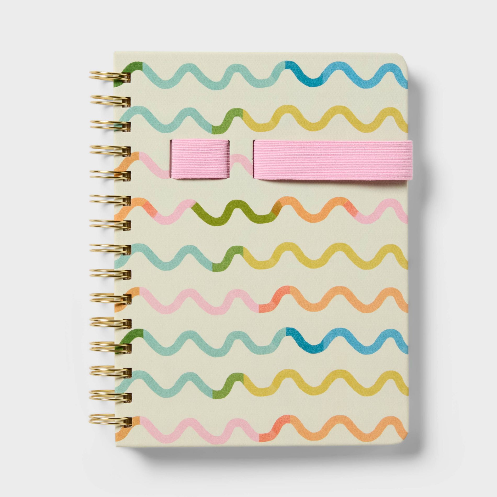 6"x8" Spiral Elastic Band Pen and Phone Holder Notebook Wave 240 Pages - up&up™
