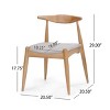 Mid-Century Modern Dining Chair Set of 2 with Cushioned Seat & Rubberwood Frame for Dining Room-Baofuwish - 4 of 4