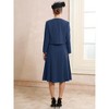 INSPIRE CHIC Women's Wedding Guest Sleeveless Crew Neck A-Line Midi Dress and Crop Cardigan Suit Set 2 Pcs - 4 of 4