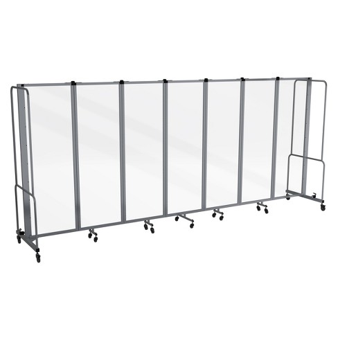 Hampden Furnishings Otis Collection Portable 7 Transparent Panel Room Divider Gray - image 1 of 4